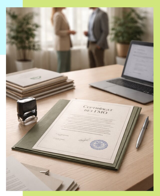 Сертификат без ГМО в Асбесте от 7580 р. оформить срочно Алешин-Сбс